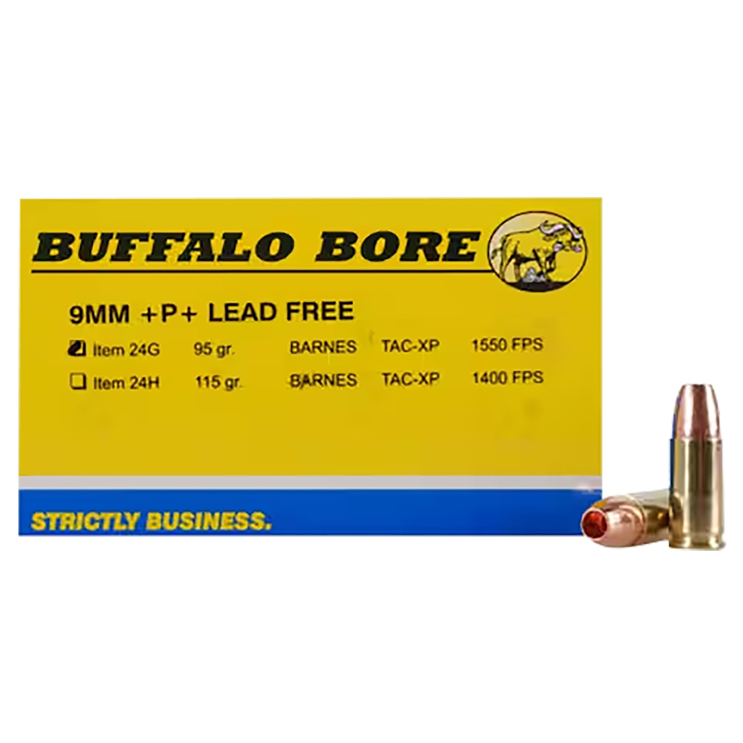 Buffalo Bore 9MM +p+ 95GR Tac-xp Lead Free 20/12