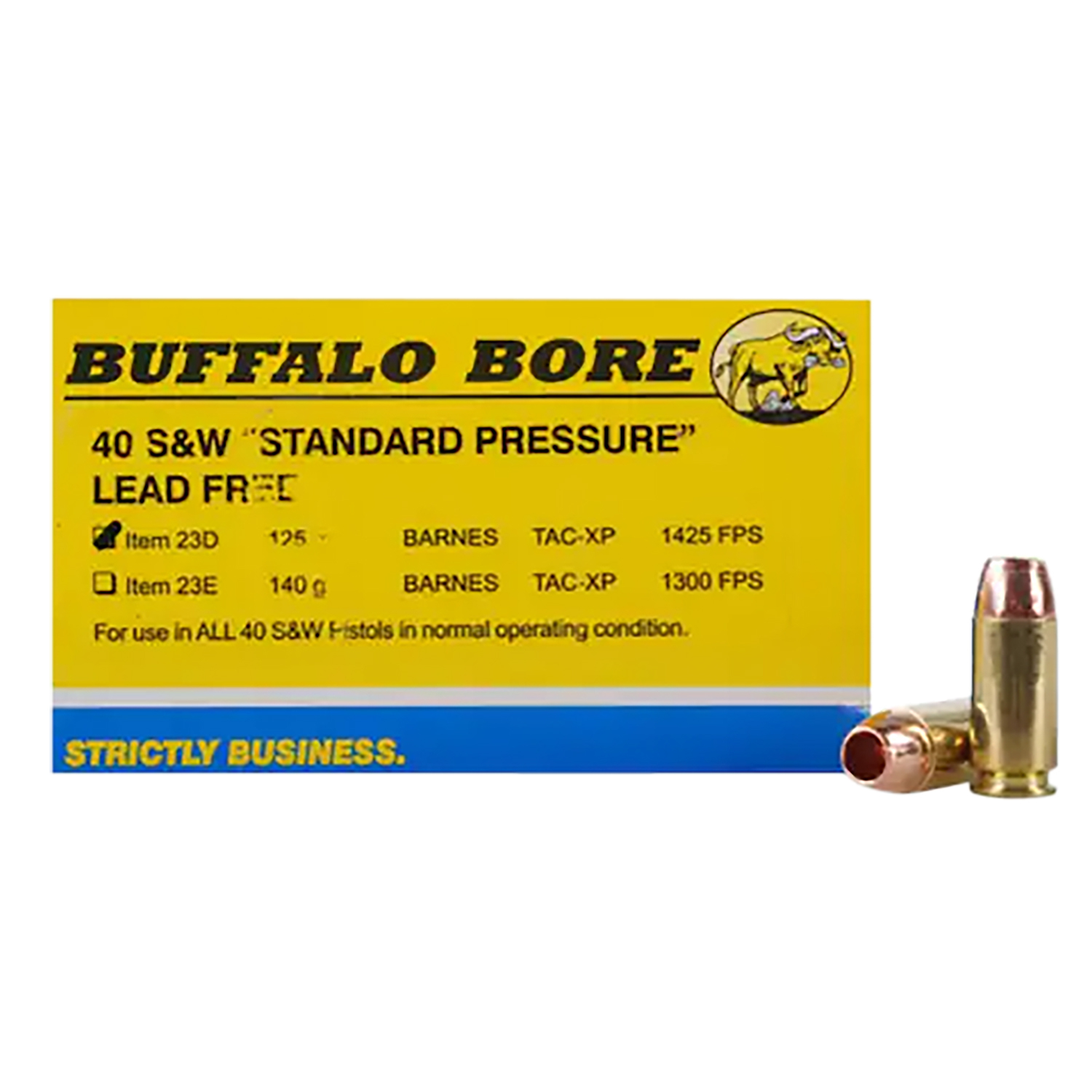 Buffalo Bore Ammunition 40 S&w 125GR Barnes Tac-xp Lead Free 20/12