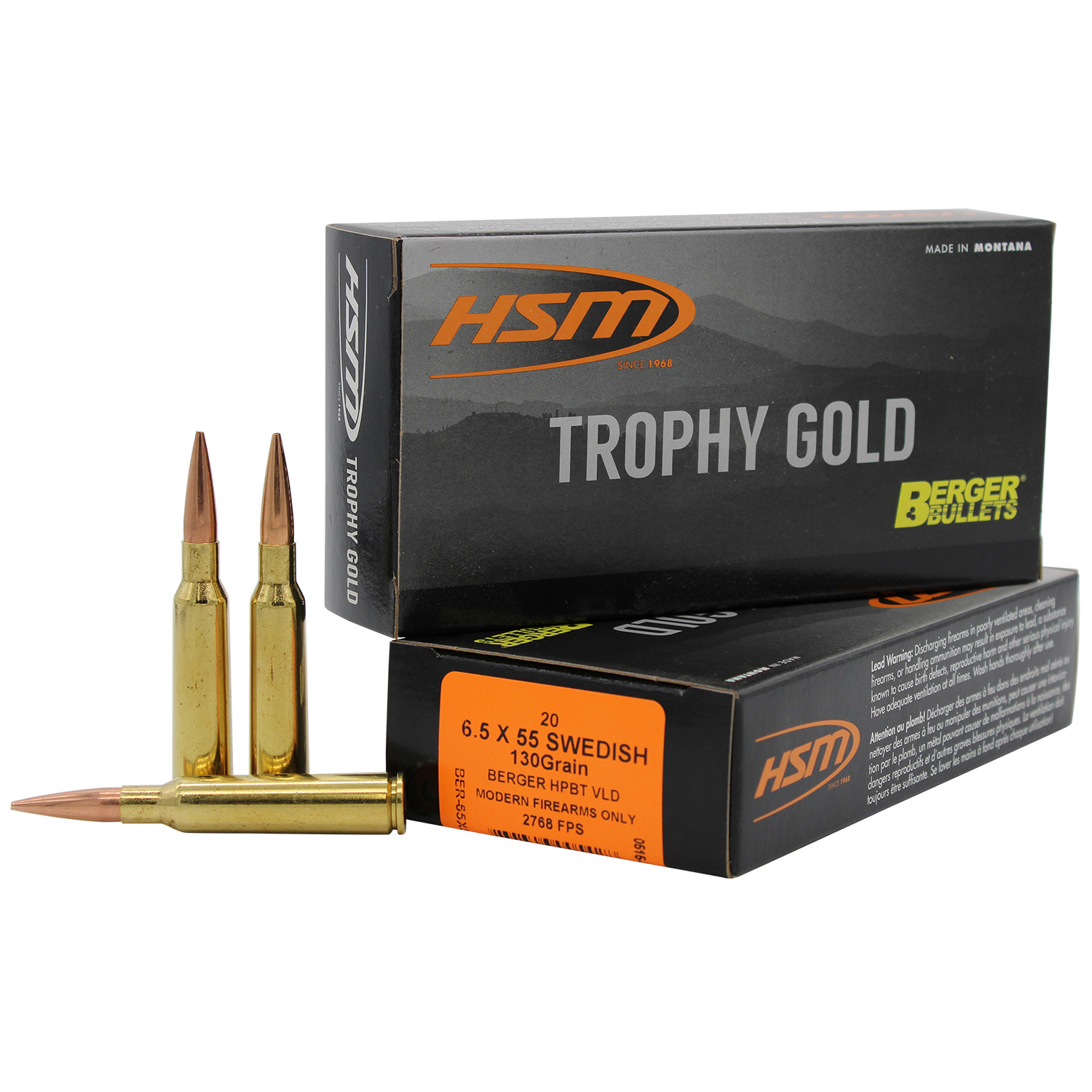 Hsm Trophy Gold 6.5X55 130GR Berger Vld 20/25