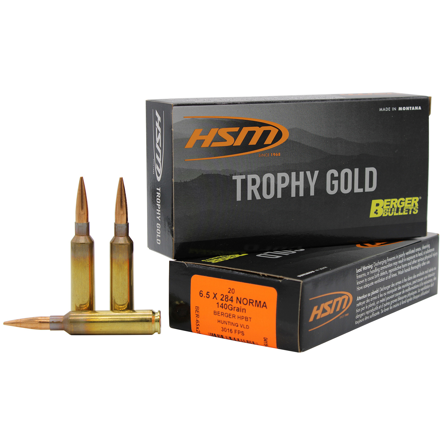Hsm 6.5X284 Trophy Gold 140GR Berger Vld Match 20/25