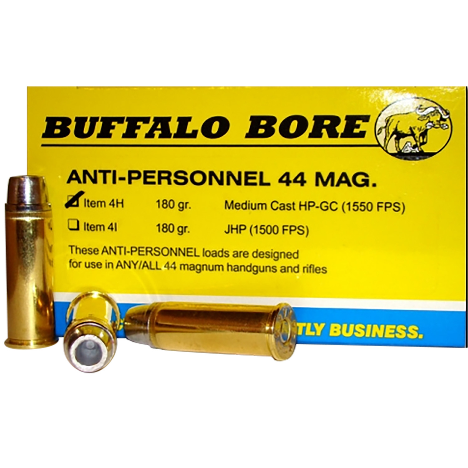 Buffalo Bore 44 Rem Mag 180GR Medium Cast Hollow Point 20/12
