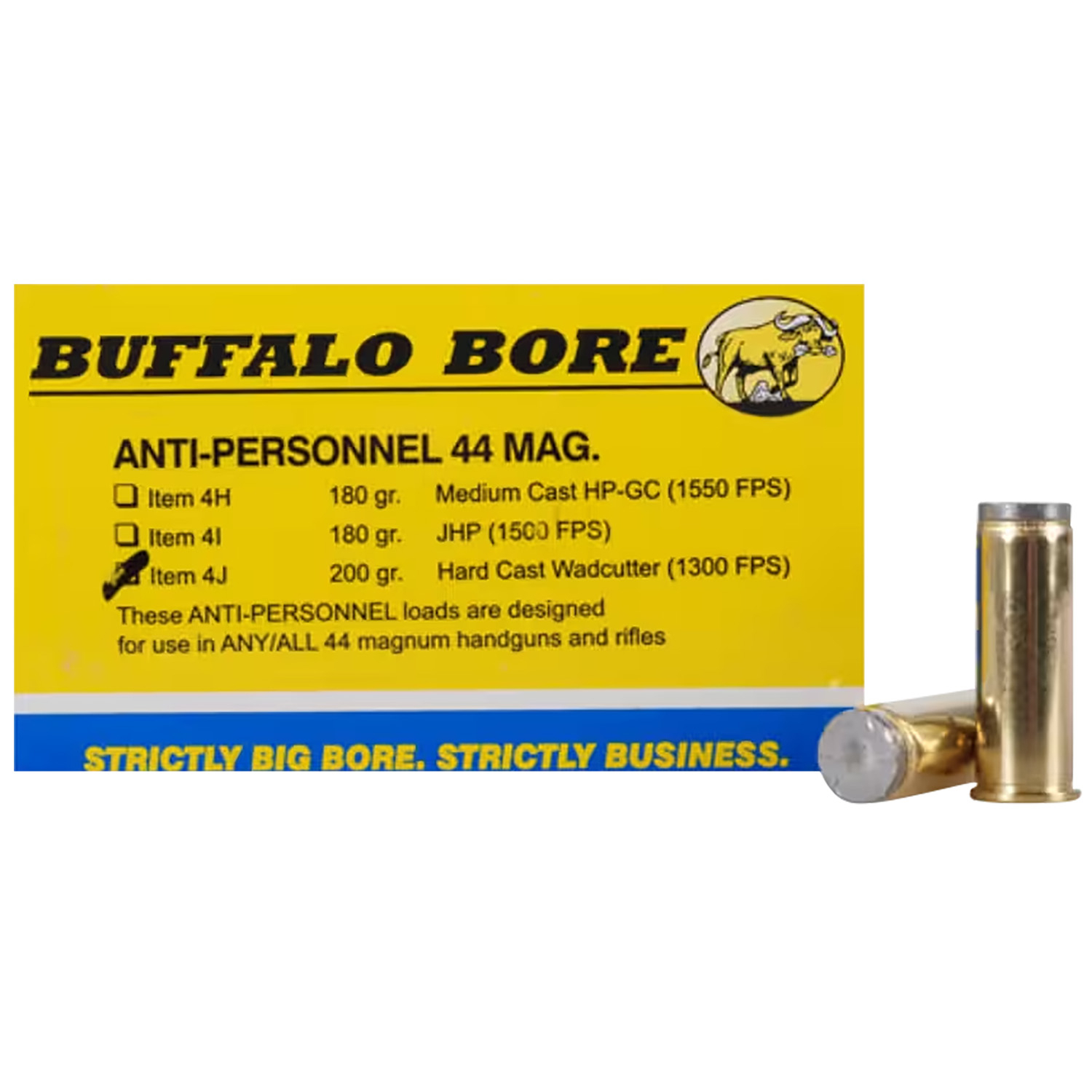 Buffalo Bore Ammunition 44 Rem Mag 200GR Hard Cast Wadcutter 20/12