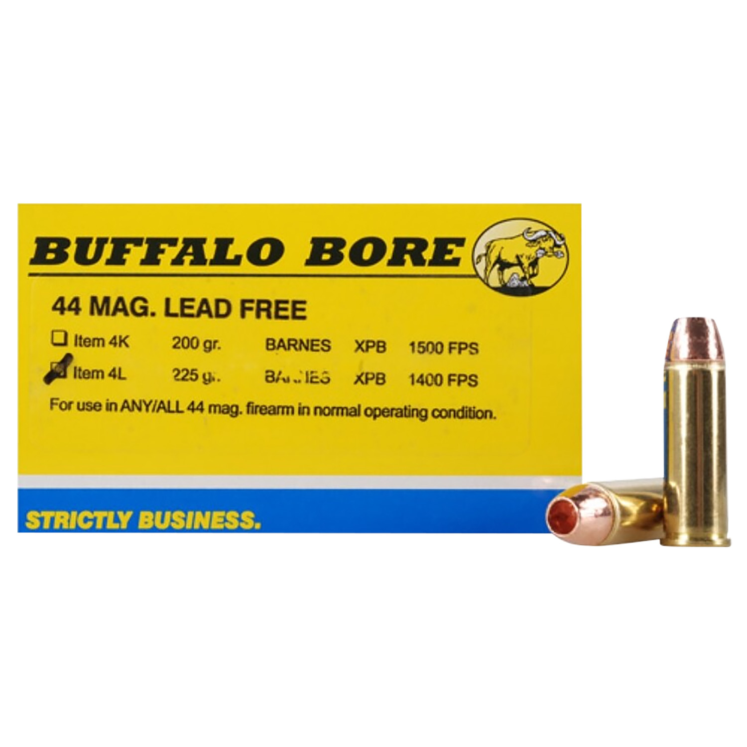 Buffalo Bore 44 Rem Mag 225GR Barnes Vor-tx Xpb 20 Per Box