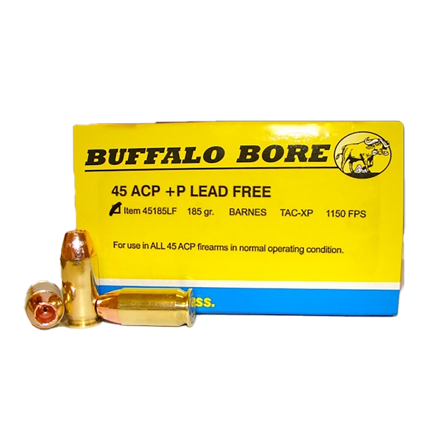 Buffalo Bore 45 Acp +p 185GR Barnes Tac-xp Lead Free 20/12