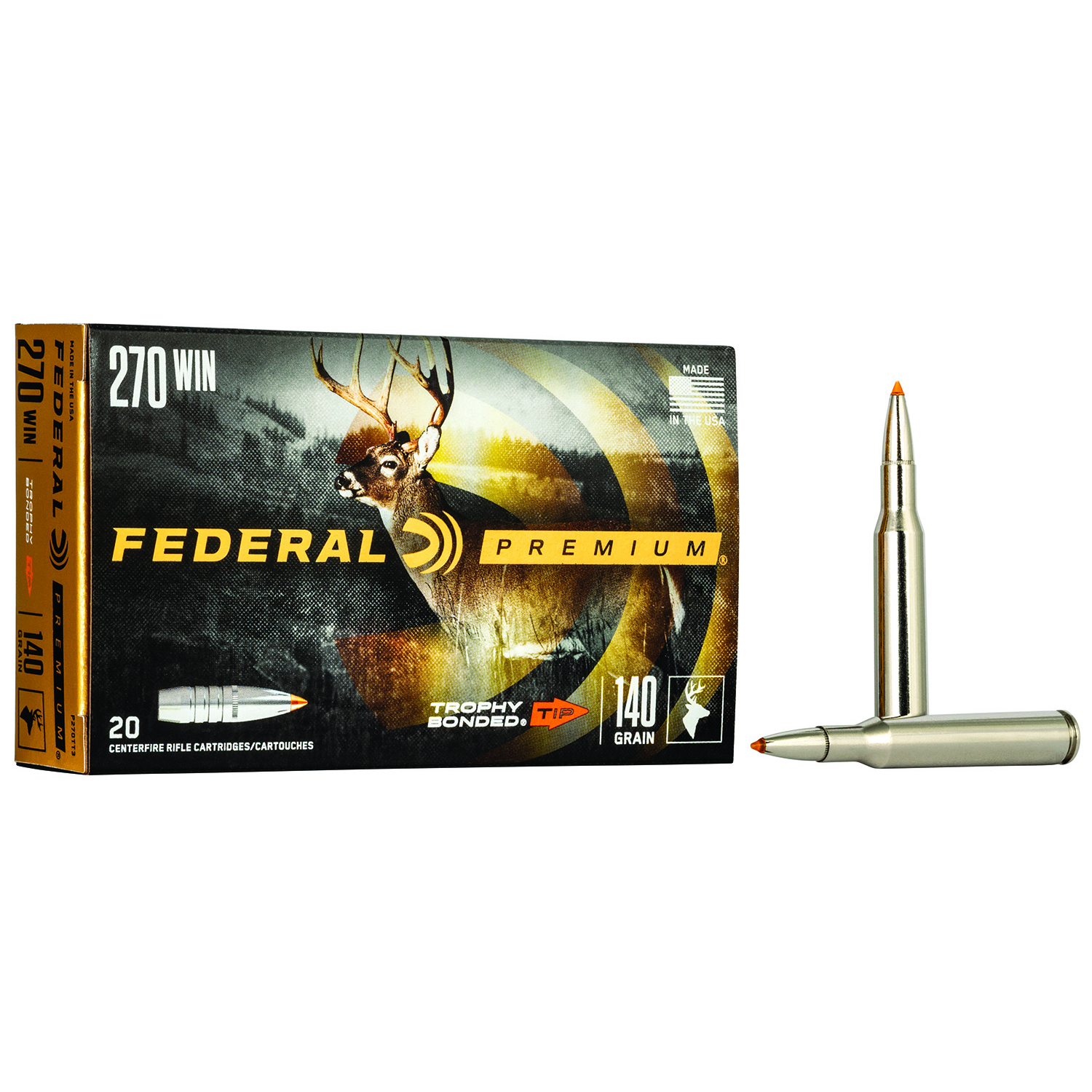 Federal Premium 270 Win 140GR Trophy Bonded Tip 20RD