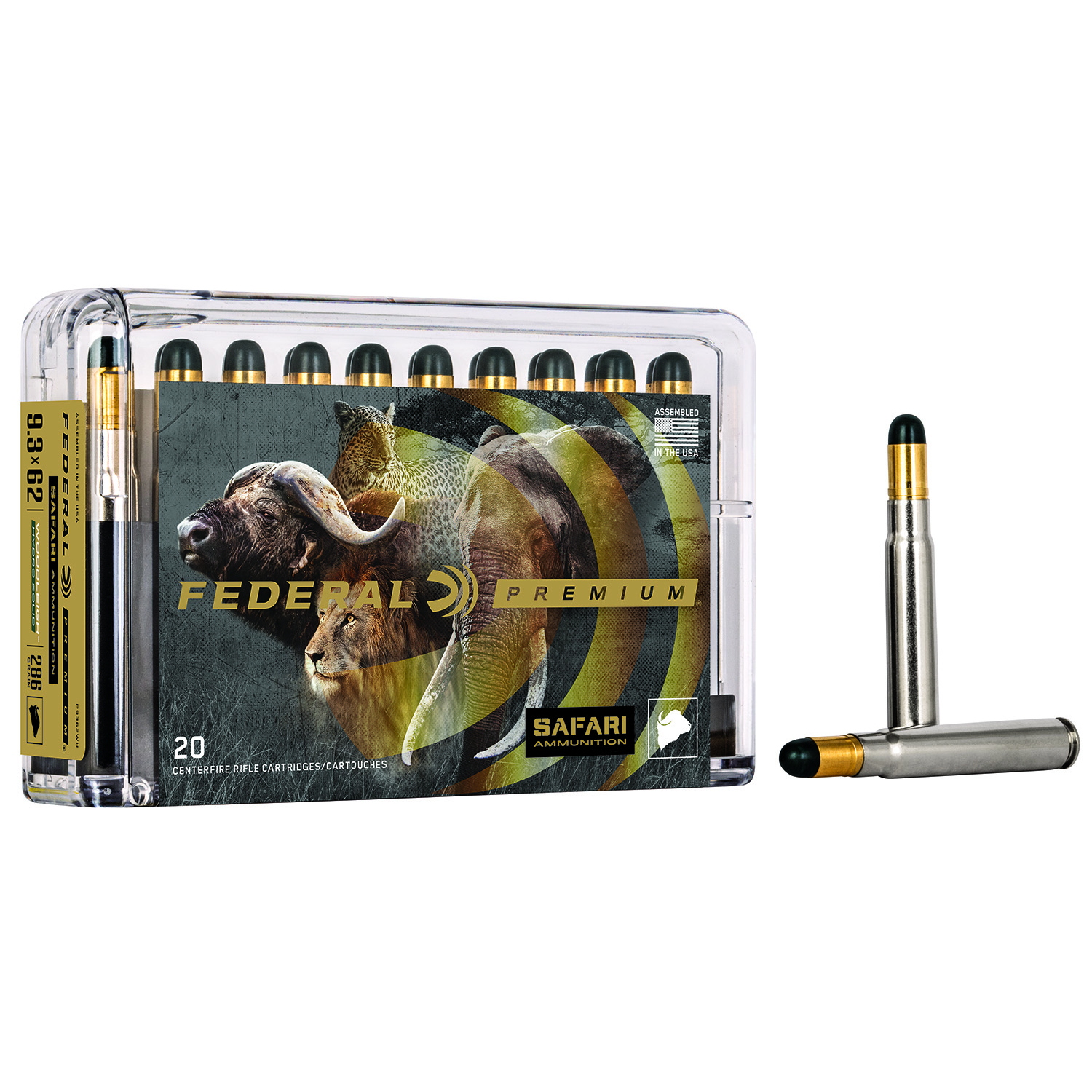 Federal P9362WH 93MMX62MAUSER 286GR Woodleigh Hydro Solid 20/10
