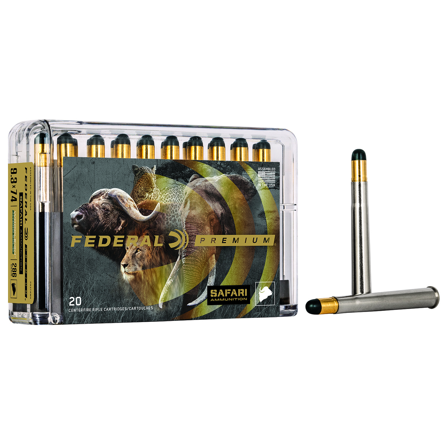 Federal P9374WH 9.3MMX74R 286GR Woodleigh Hydro Solid 20/10