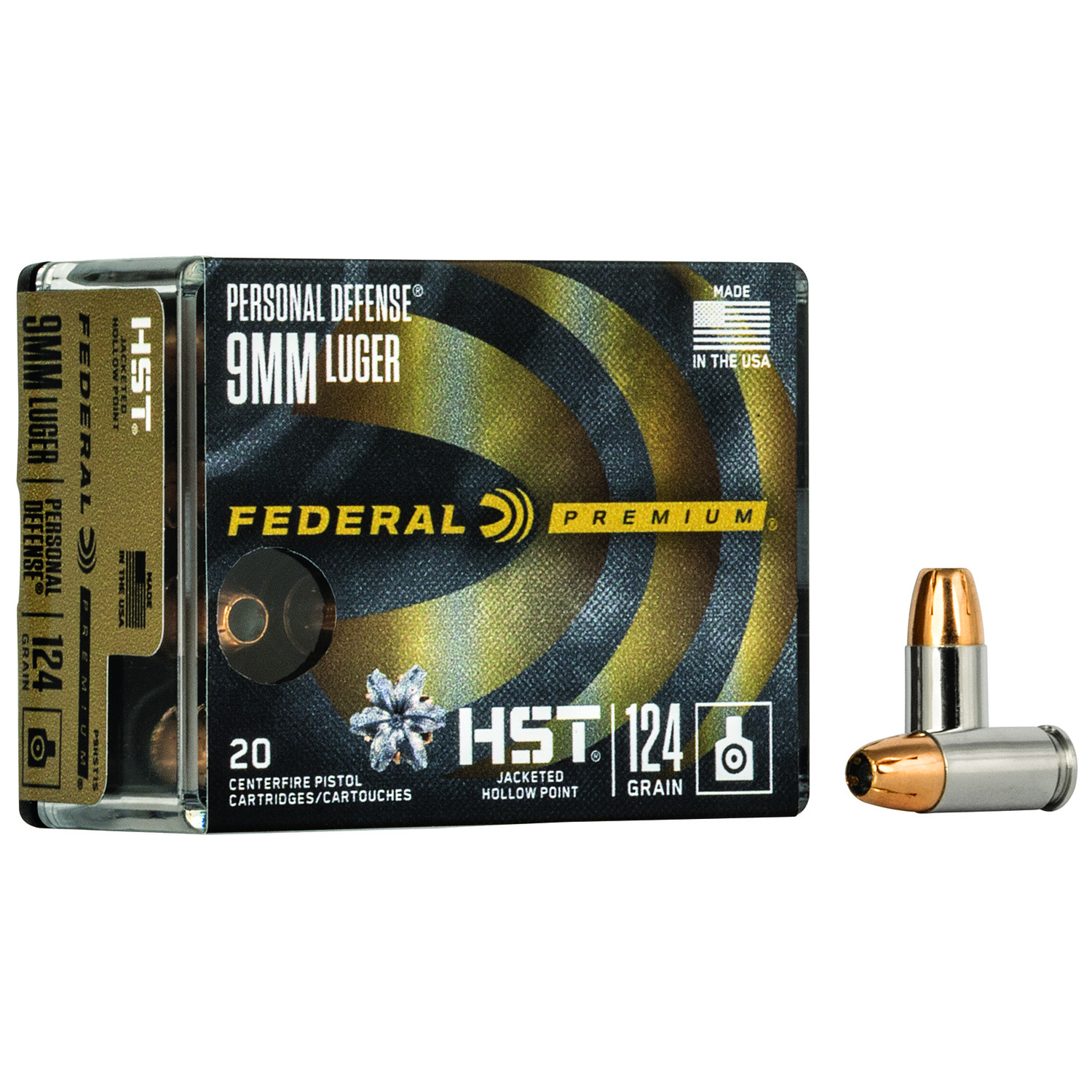 Federal Premium Hst 9MM 124GR Jacketed Hollow Point 20RD