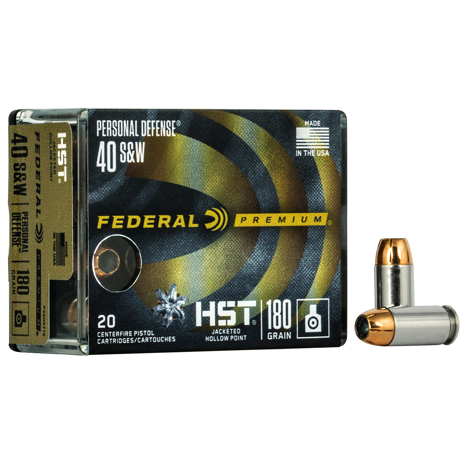 Federal Premium 40 S&w 180GR Hst Jhp 20RD Personal Defense