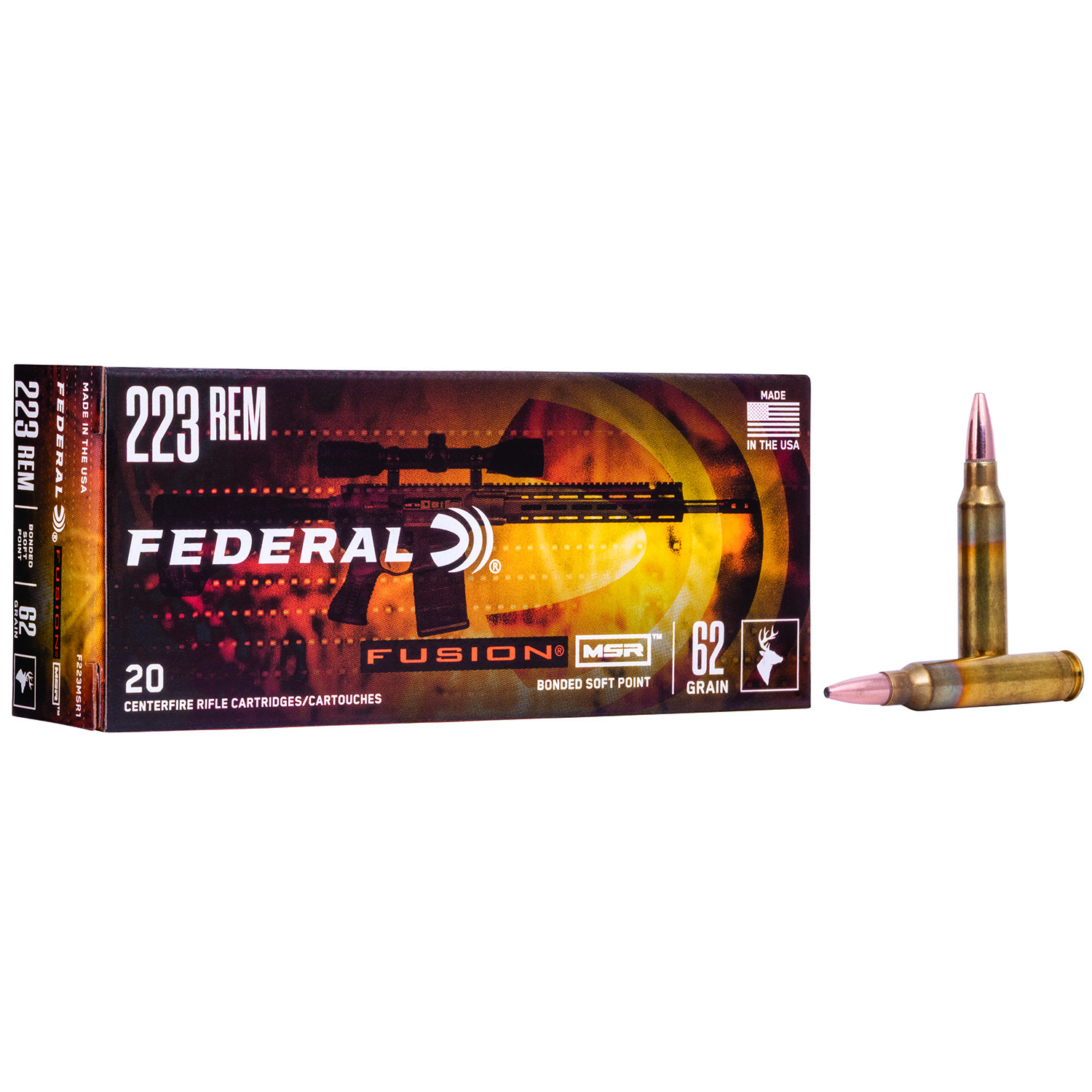 Federal Fusion 223 Rem 62GR 20 Round Box