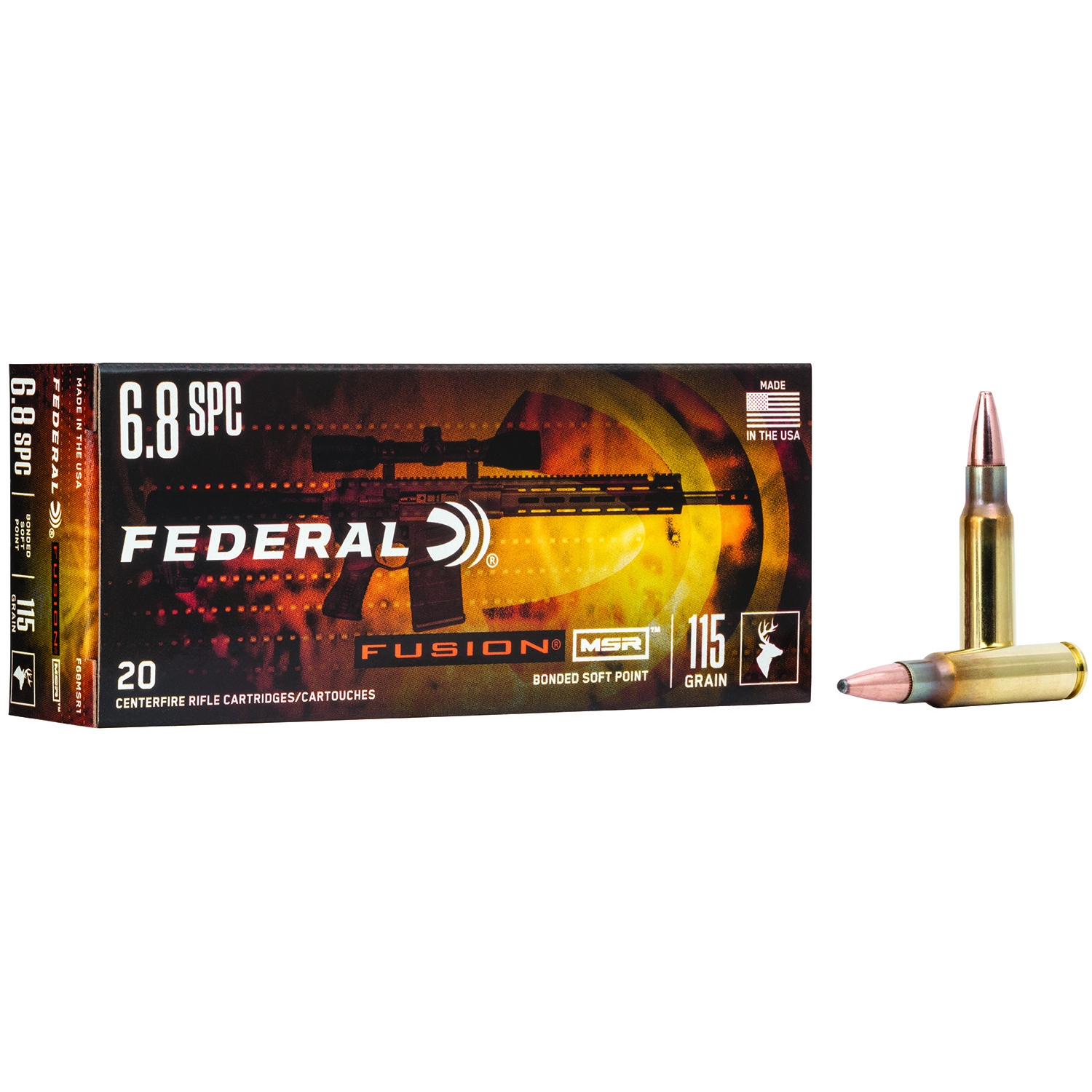Federal Fusion 6.8 Spc 115GR Soft Point 20RD