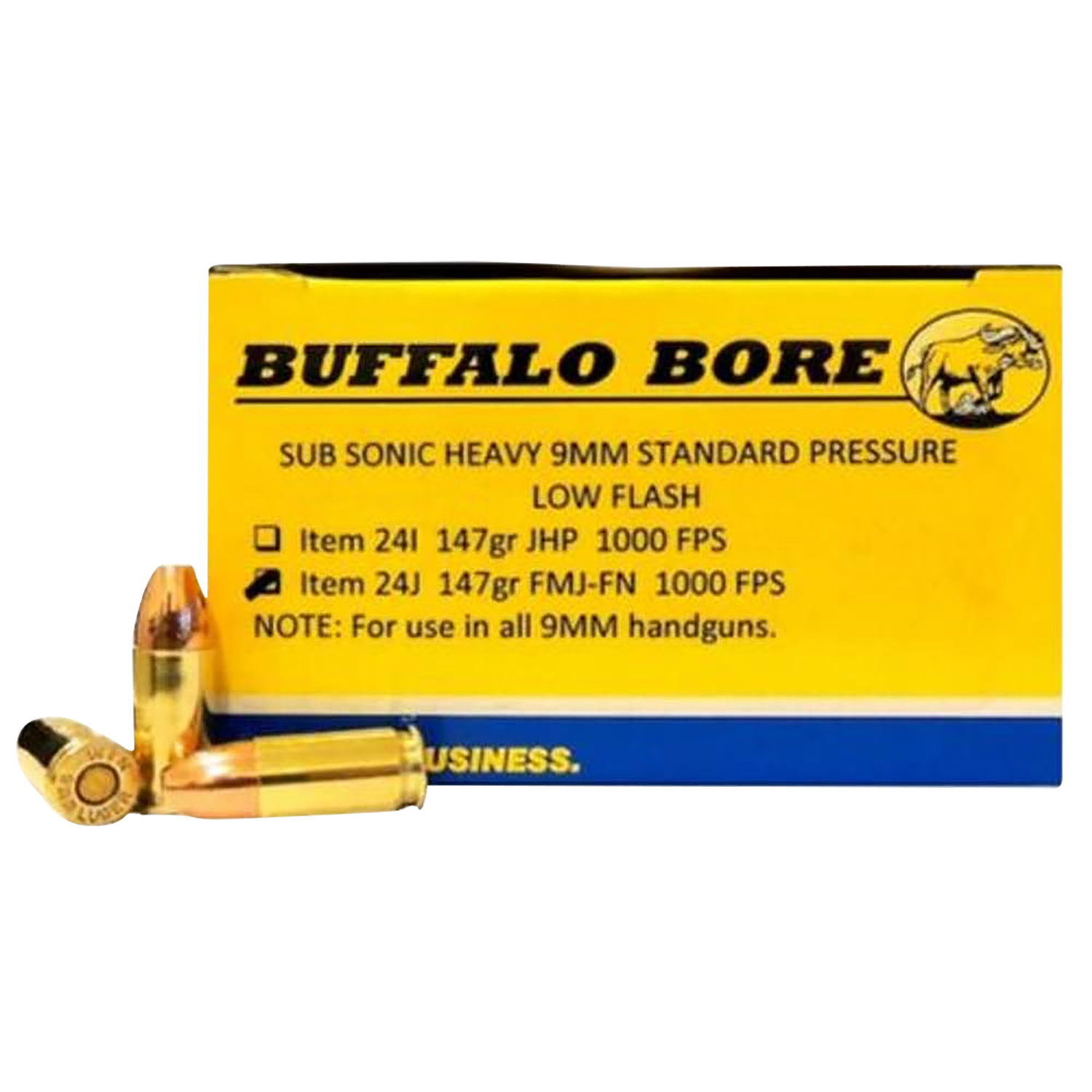 Buffalo Bore 9MM Subsonic 147GR Fmj 20 Per BOX/12 Case