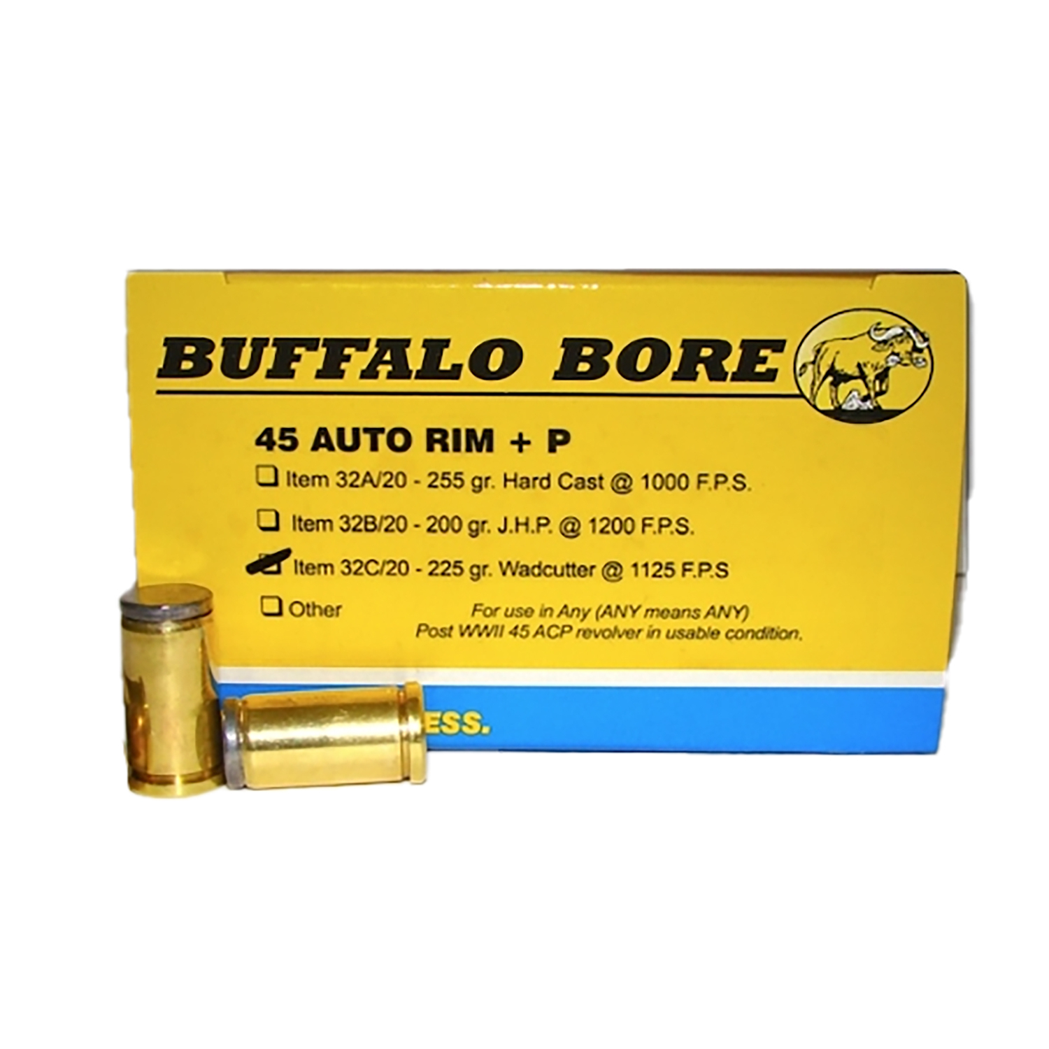 Buffalo Bore Ammunition 45AR +p 225GR Wadcutter 20/12