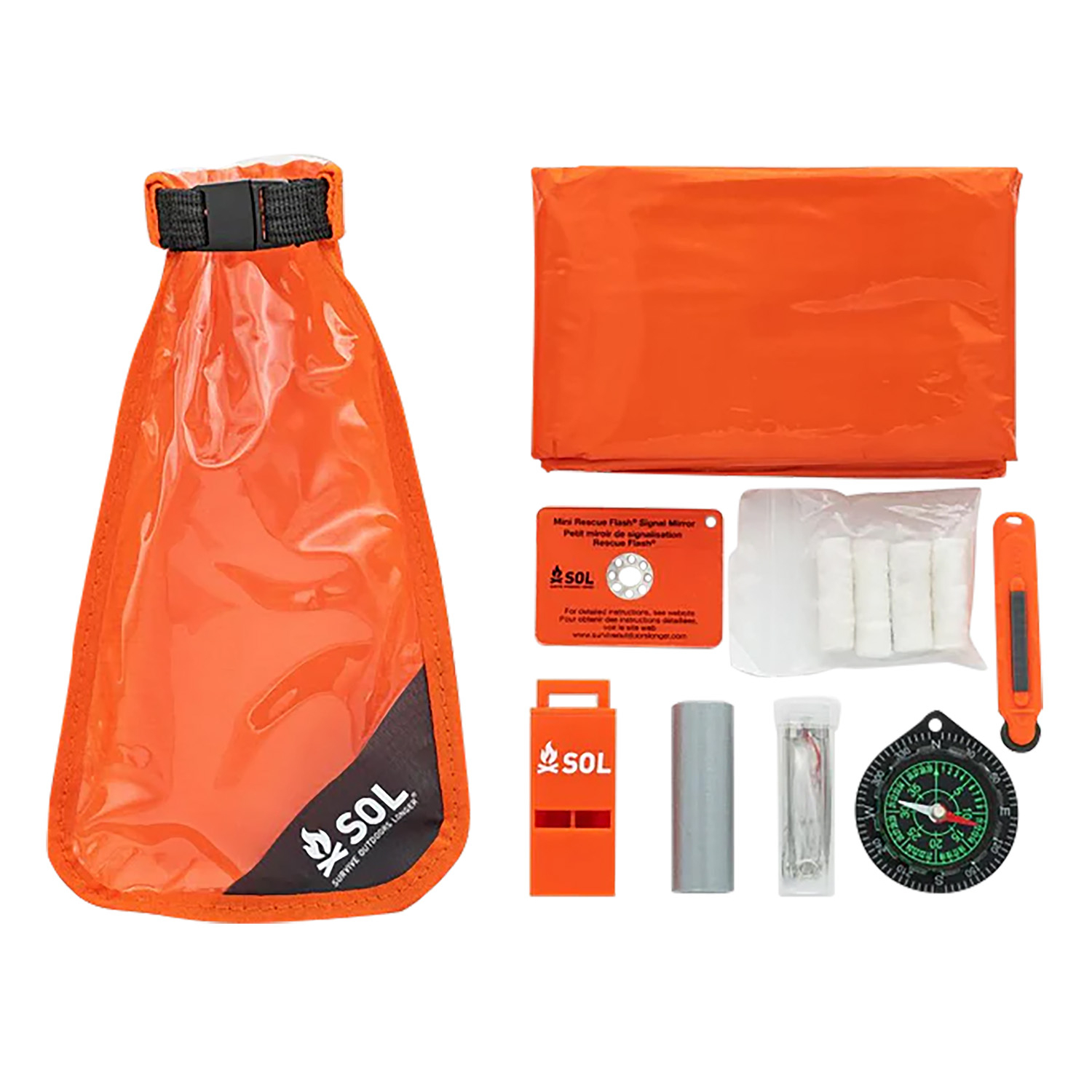 Amk 01401727 Sol Scout Survival Kit - Waterproof Orange