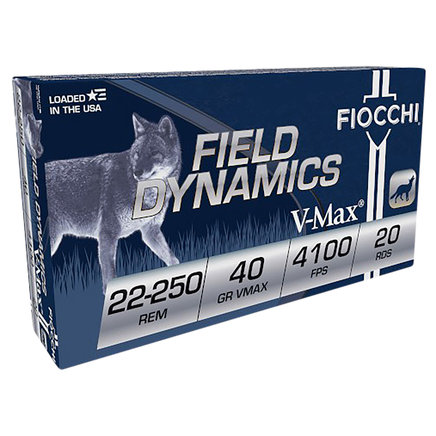 Fiocchi 22-250 Rem 40 Gr V-max 20-ROUND Ammo