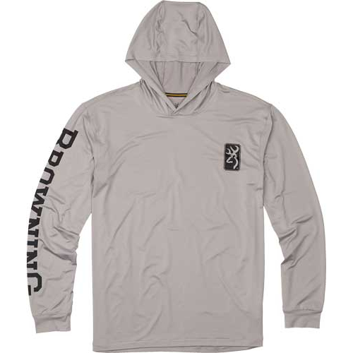 Browning Hooded L-sleeve Tech T-shirt Light Gray Xx-large