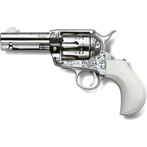 Cimarron Huckleberry 45LC 3.5 Nickel Engraved 6-SHOT Revolver - Image 3