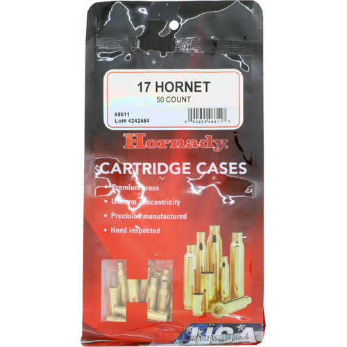Hornady Unprimed Cases 17 Hornet 50 Pack