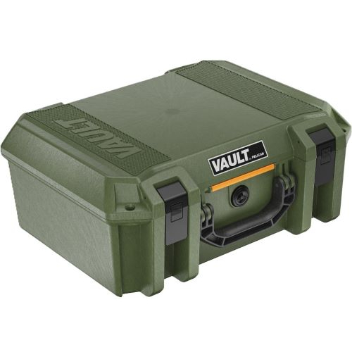 Pelican Vault V300PF5 5 Pistol Case Pre Cut Foam Olive Drab Green